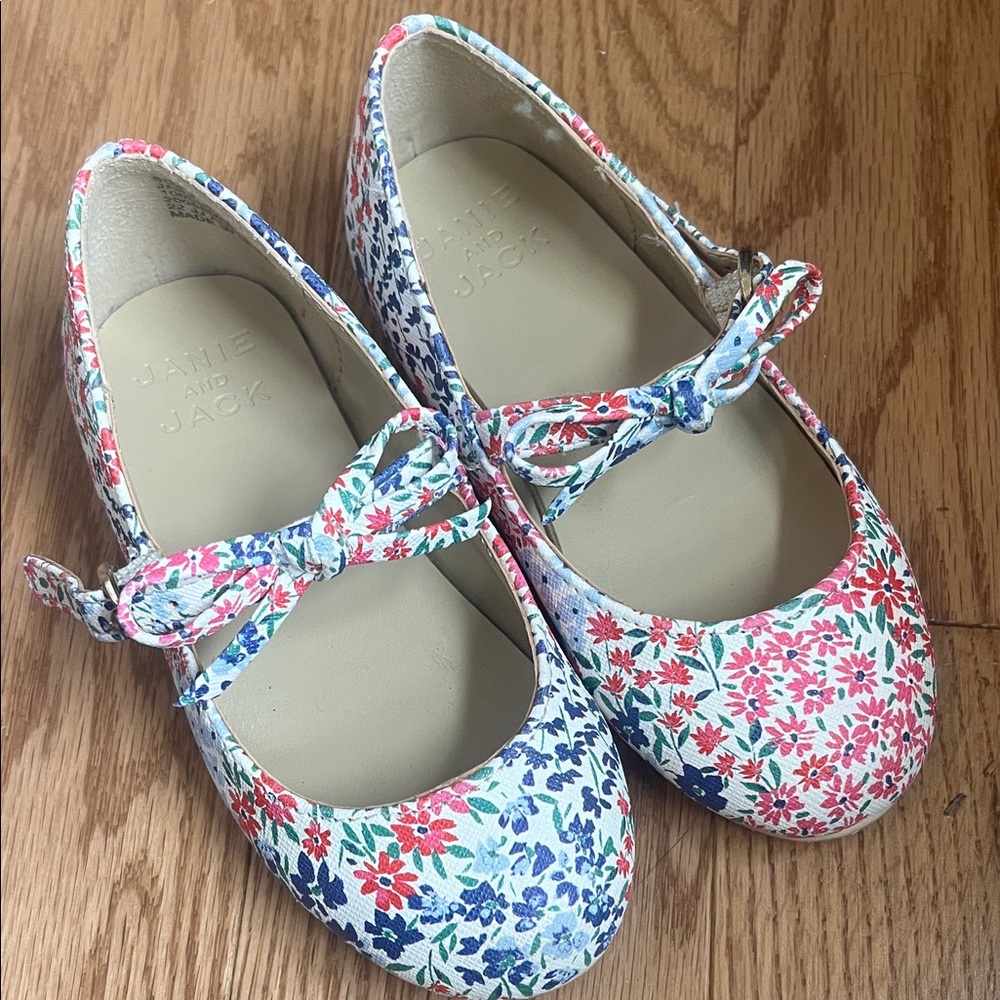 Janie and Jack Multicolor Floral Dress Shoes